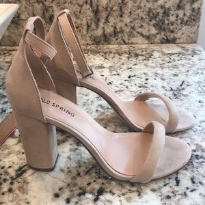 Nude block heels